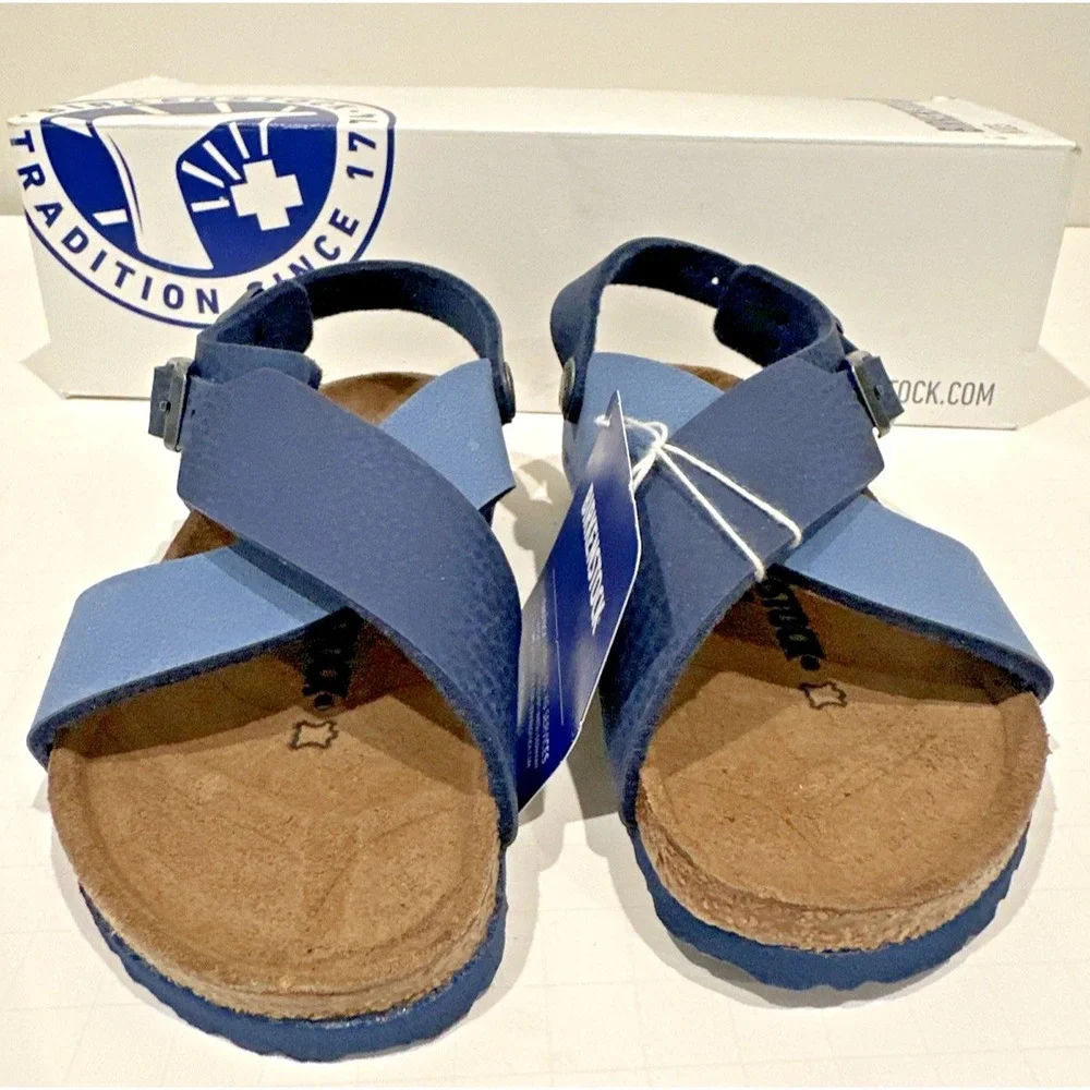 Birkenstock Kids EU 26 US K8 Guam Criss Cross Strap‎ Sandals Spice Blue